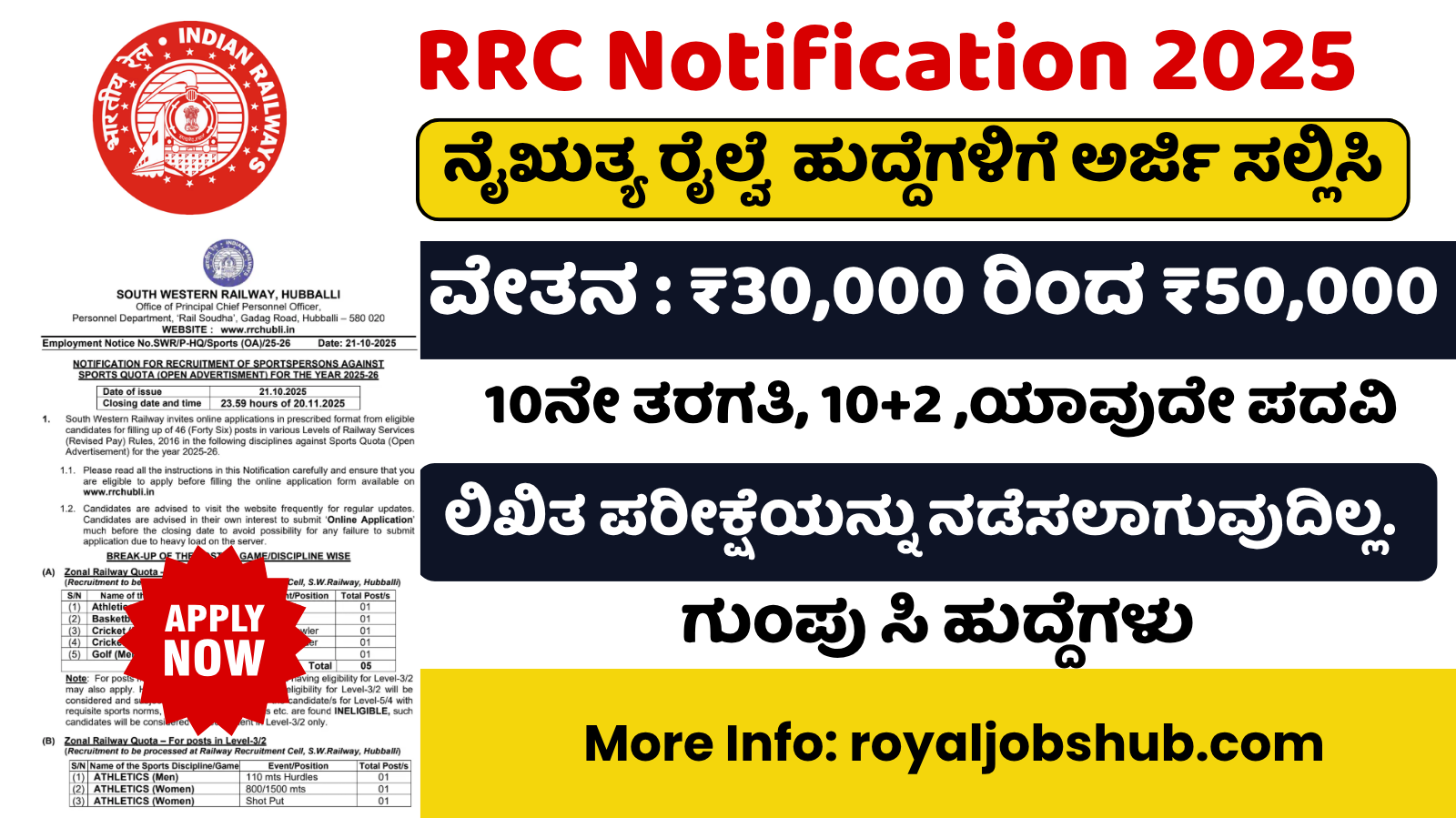RRC Notification 2025