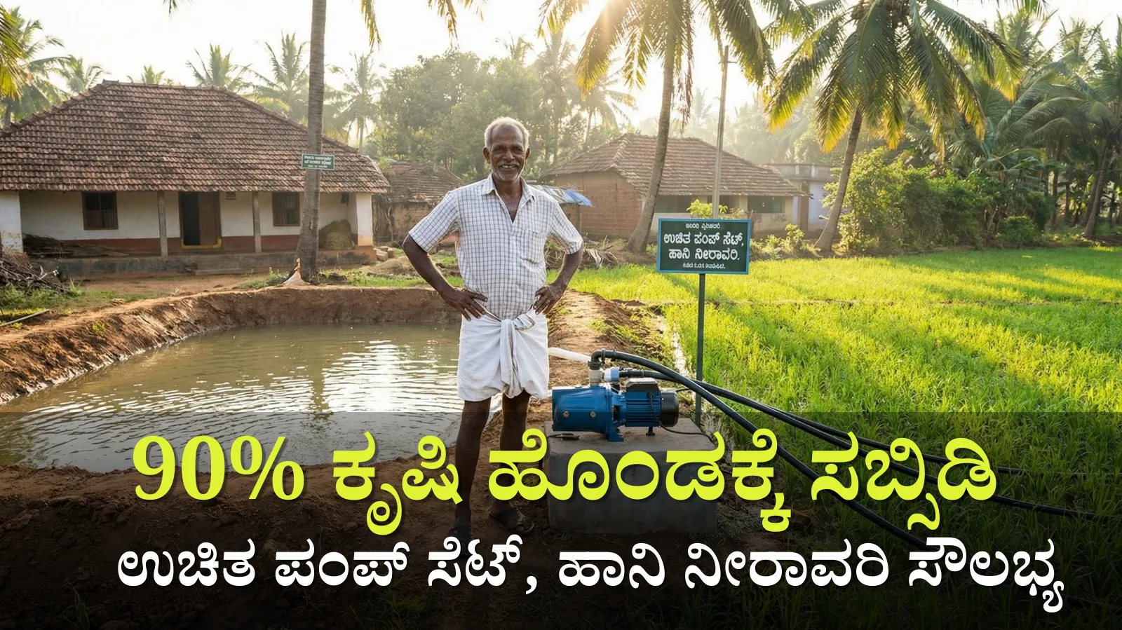 90% subsidy for agricultural wells, free pump set, damage