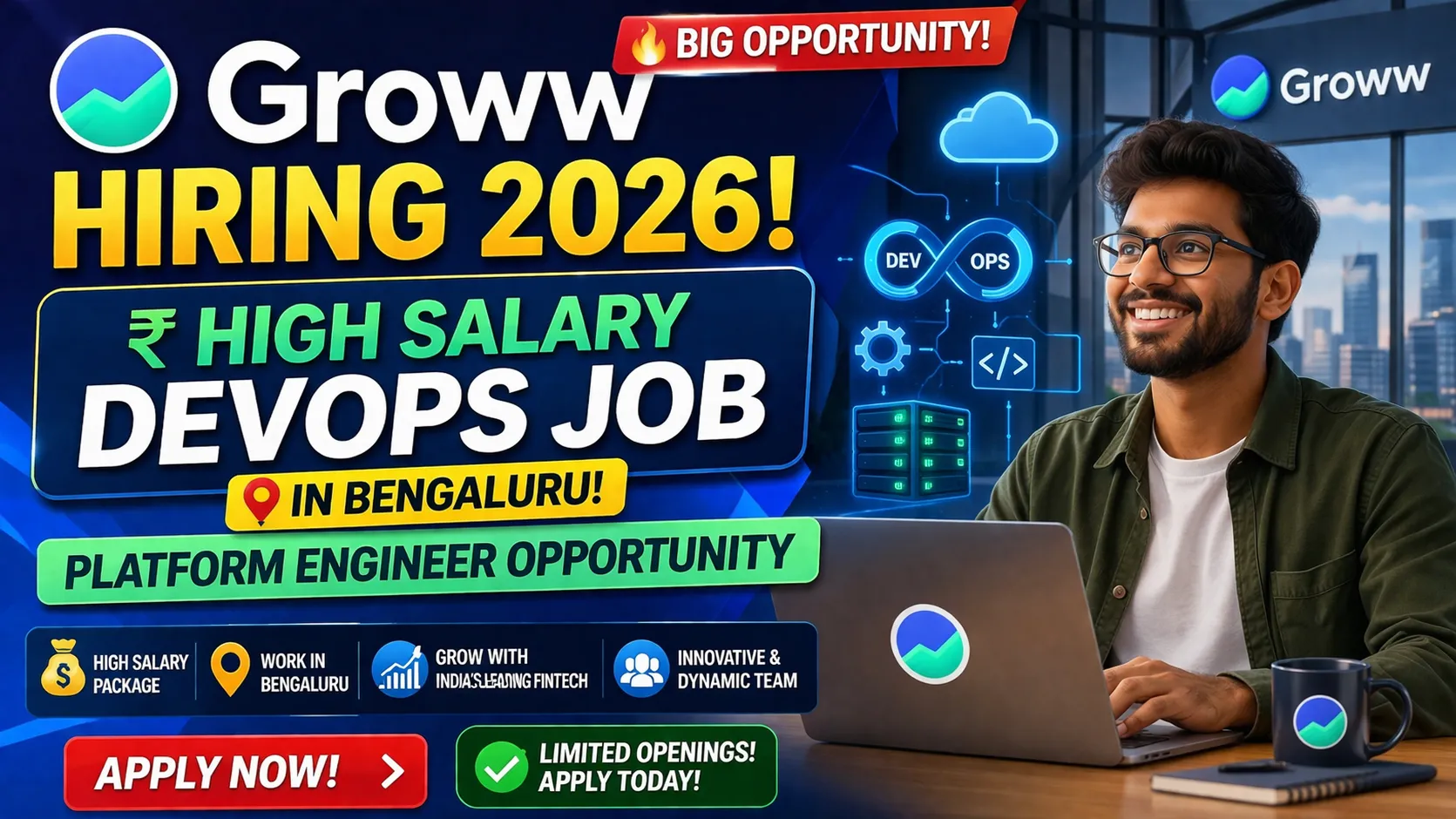 Groww Hiring 2026 ₹High Salary DevOps Job in Bengaluru! Platform Engineer Opportunity
